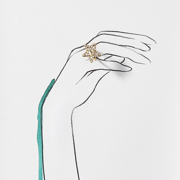 NEW Anthropologie x Lena Bernard Star Statement Ring Gold Size 7 - Picture 10 of 15